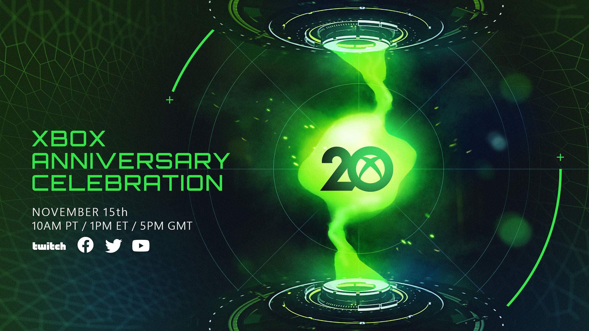 Xbox 20th Anniversary Celebration digital broadcast set for November 15