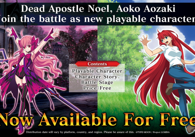 Melty Blood: Type Lumina First DLC Characters Now Available 1
